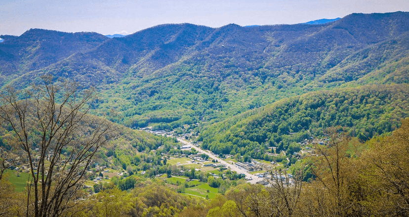 Maggie Valley aerial mountain view